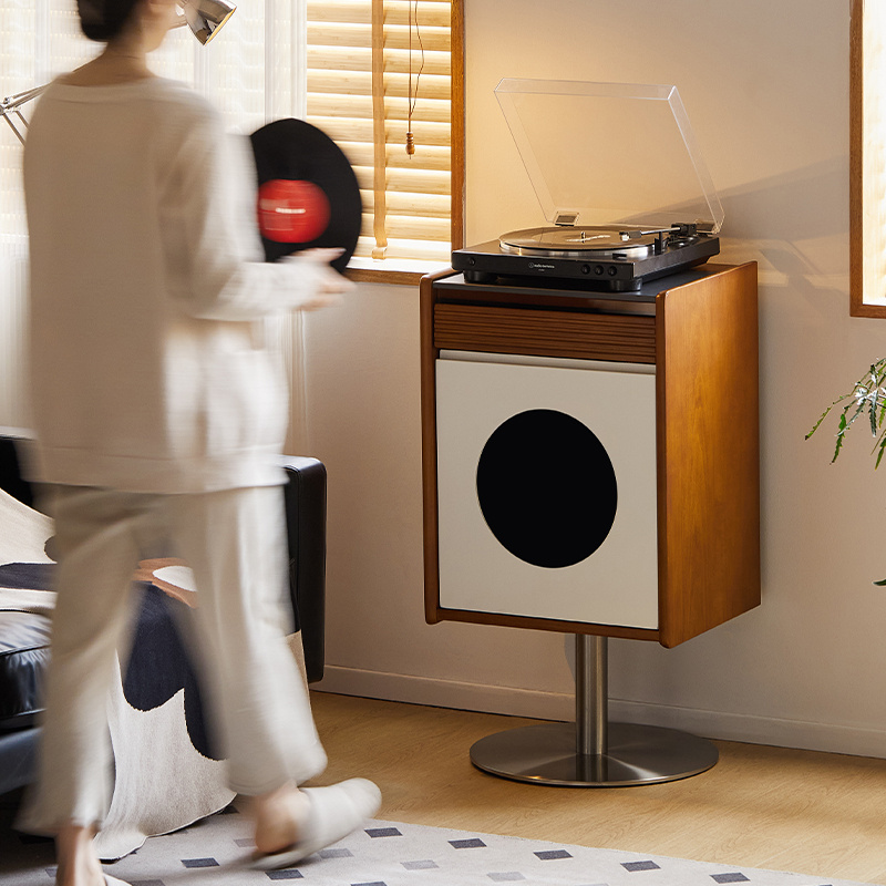 出乎生活实木复古客厅小边柜