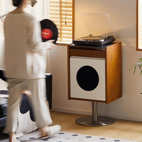 出乎生活实木复古客厅小边柜