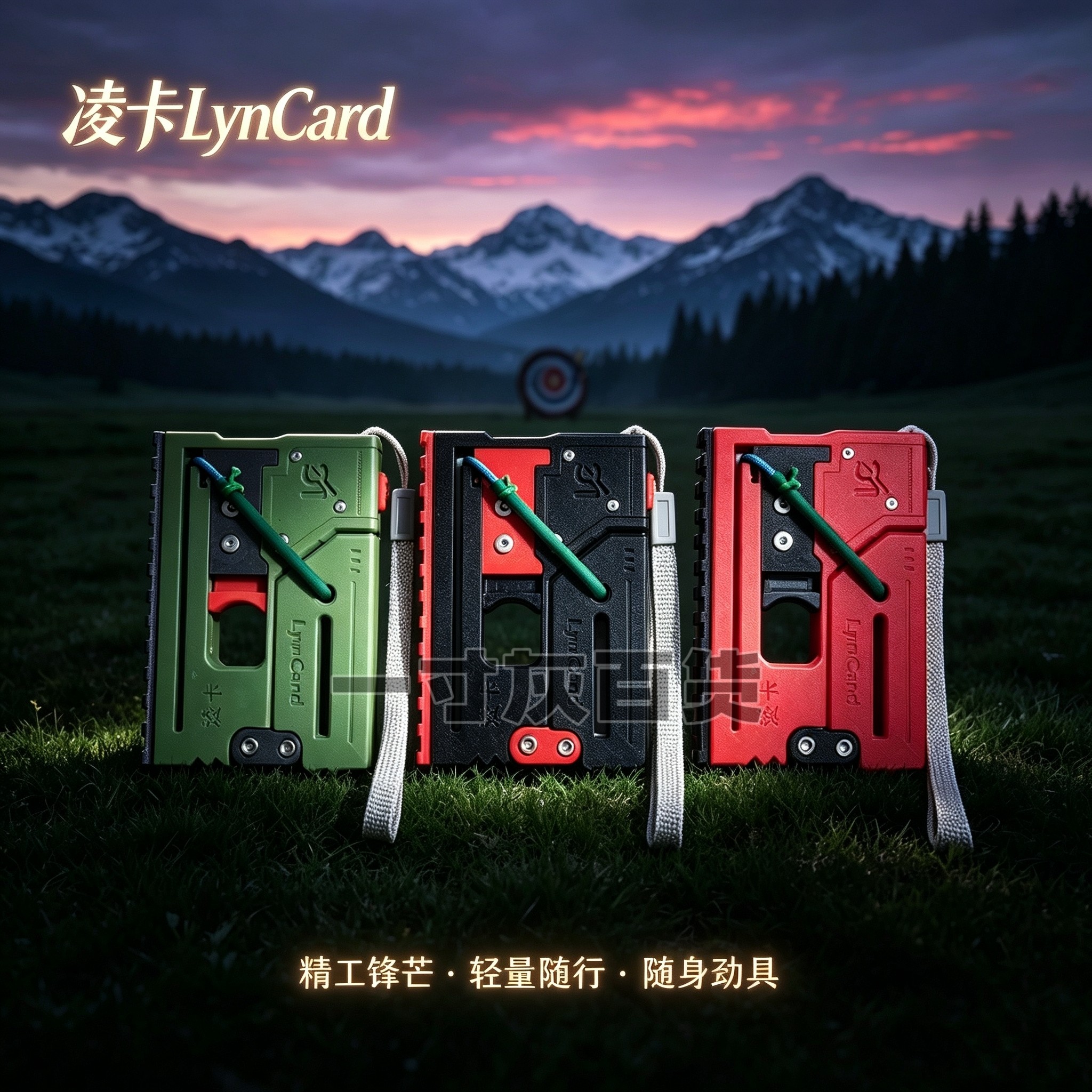 凌卡LynCard魔方魔盒户外卡片式口袋折叠弹弓户外解压皮筋弹弓