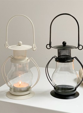 秘密卡车 复古金属烛台铁艺小马灯 煤油灯烛台桌面摆件房间装饰