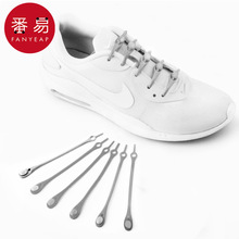 鞋带/硅胶AD1S244-懒人鞋带方便免系鞋带扣灰色鞋带硅胶鞋绳儿