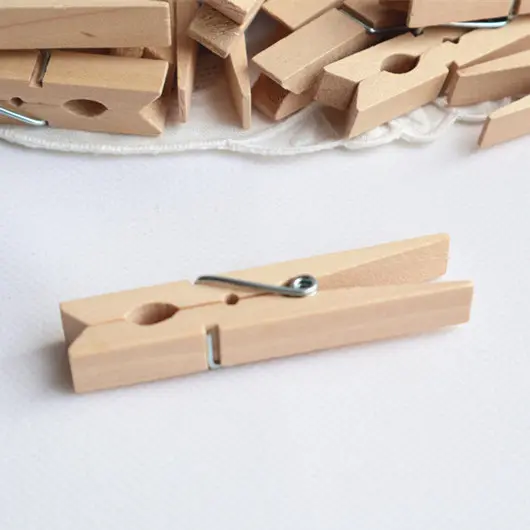 7.2原木夹子桦木幼儿园照片墙创意彩色留言夹田园风收纳夹