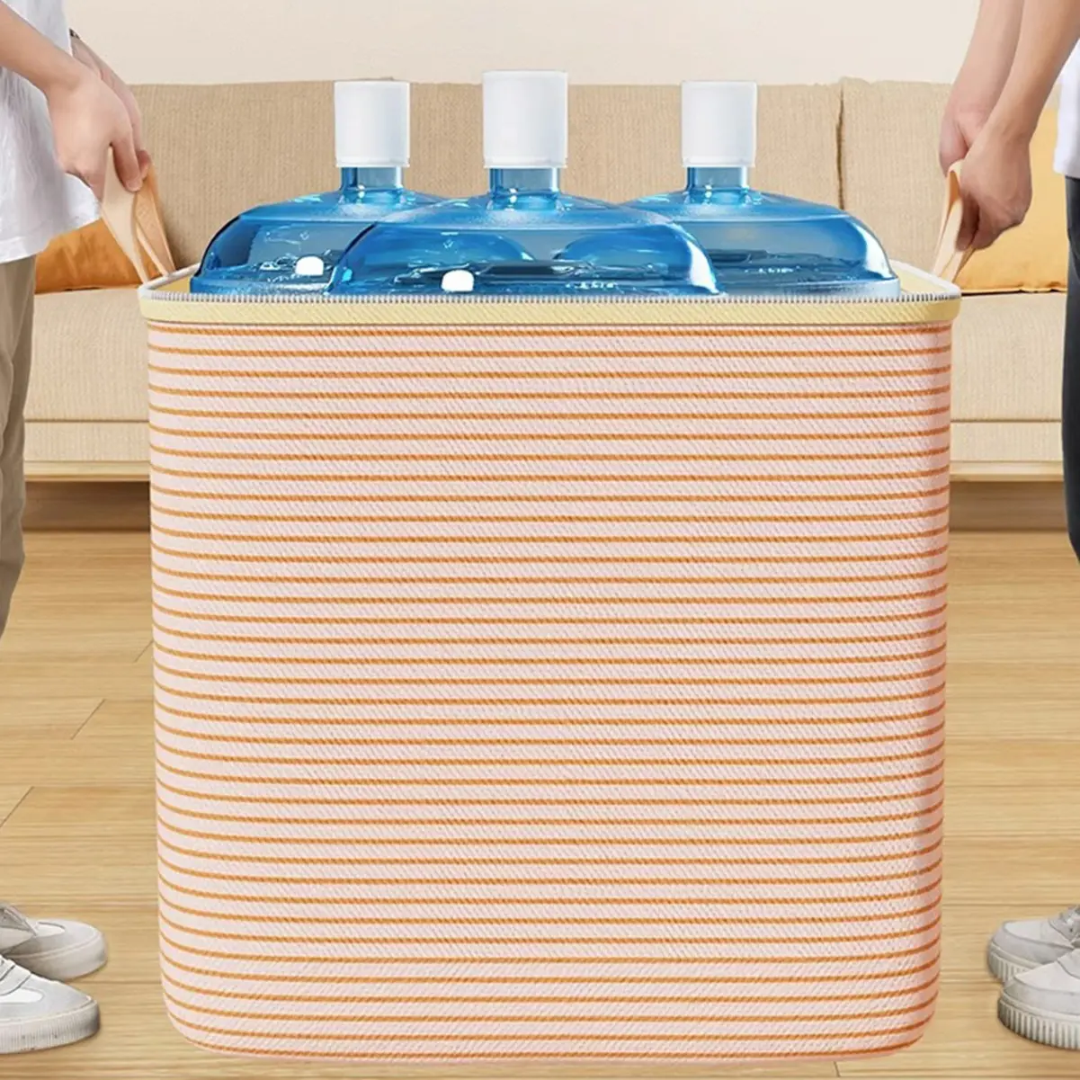 条纹拉链款大容量家用卧室衣柜整理箱可折叠收纳袋子储物收纳箱