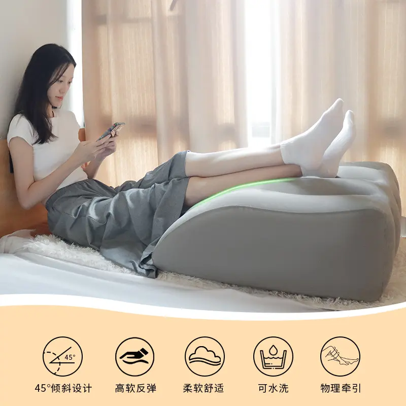 腿枕抬高睡觉减压梯形脚垫充气植绒枕头膝盖放松气垫工厂