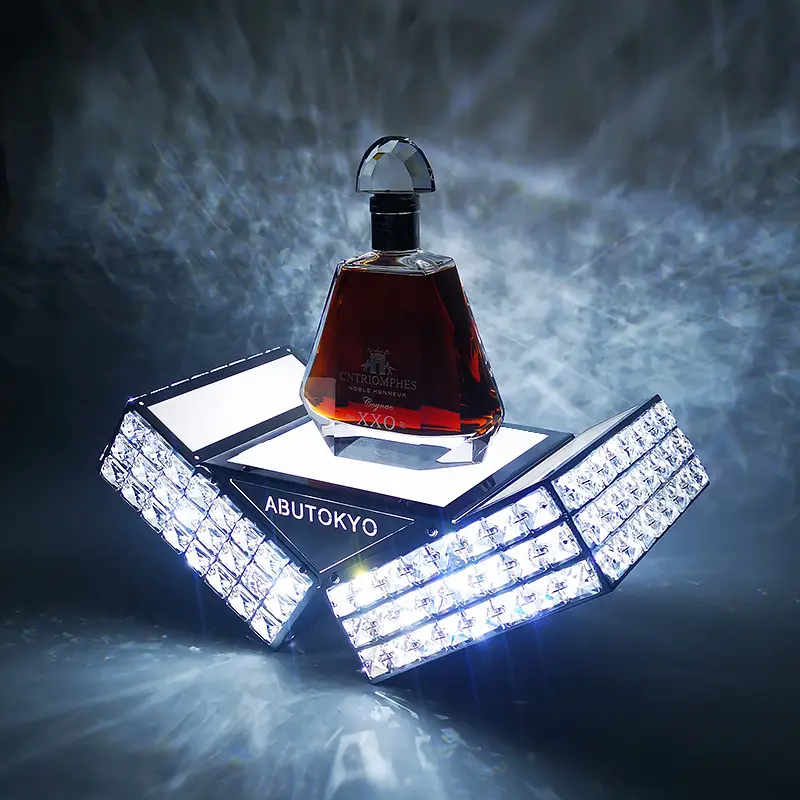 酒吧发光酒座香槟王激光led七彩v洋酒展示架酒托底座钻石酒座