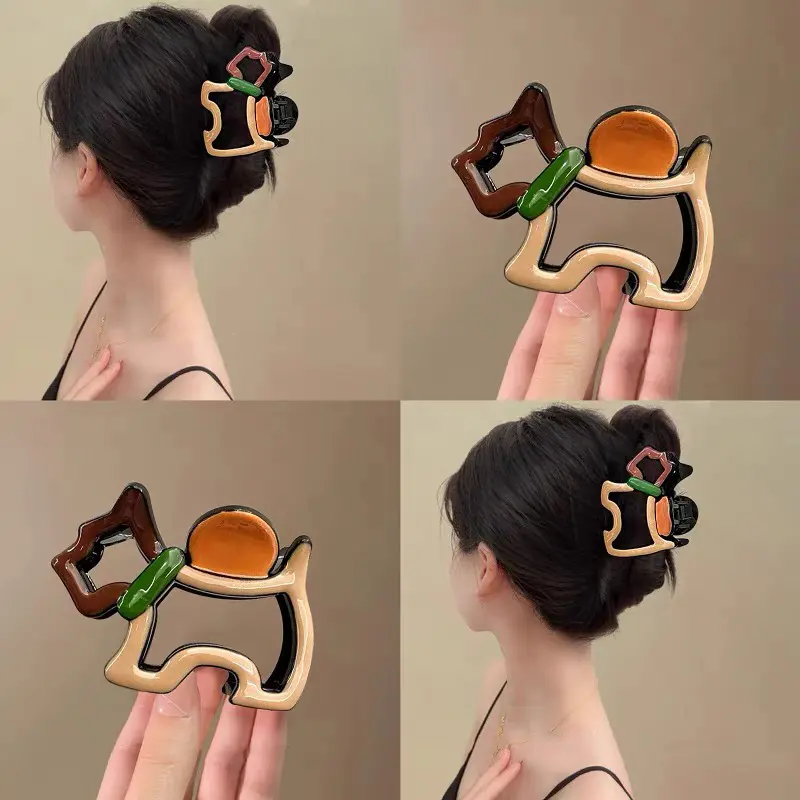 撞色抓夹设计感女2025新高级感大号夹发夹后脑勺夹子发饰