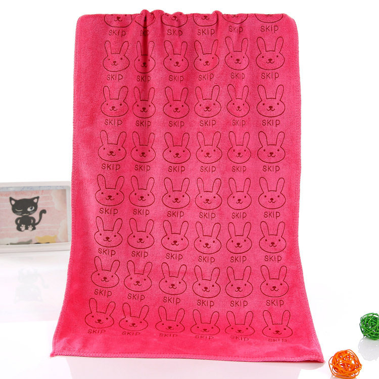 超细纤维卡通印花毛巾300/㎡磨绒厚干发巾3575吸水毛巾