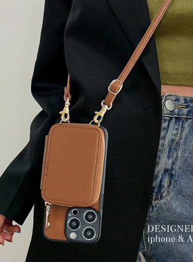 适用oppo Reno14手机壳reno14pro支架卡套9se斜跨绳6i/5z零钱包4背带2ace复古3se+小众12PRO手机套防摔高级感