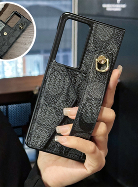 适用三星Fold6手机壳折叠屏Fold5腕带支架4/3插卡套GalaxyFold2商务W25保护套小众便携W24/23典藏版卡夹定制