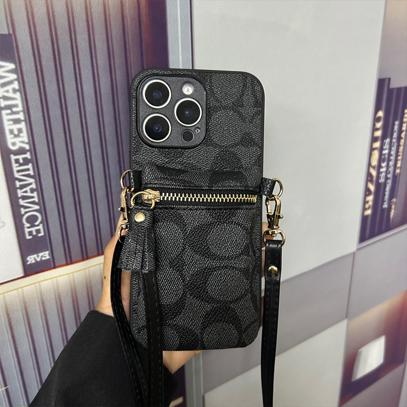 坎宁安适用于苹果17手机壳iphone15promax零钱包14plus斜跨绳16pro口红包12插卡11拉链包xs流苏XR可装钱8防摔