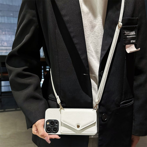 适用vivoV27e手机壳V27Pro插卡套V25e斜跨绳V23e背带V21s装卡V21e复古V21零钱包V25高端V23防摔创意保护套