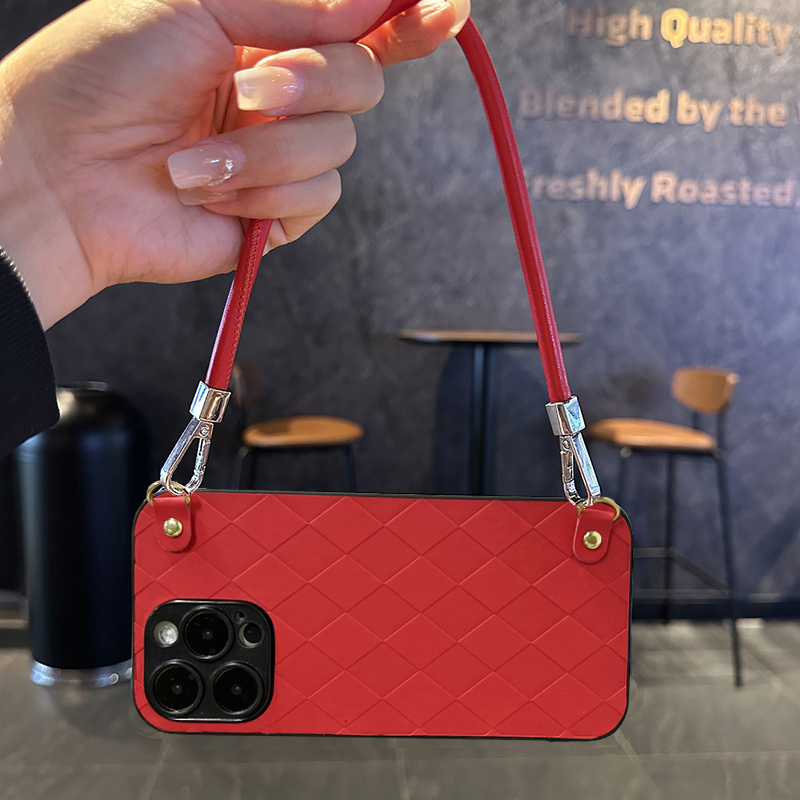 坎宁安适用于三星A15手机壳A05小香风A14手提绳A12防丢GalaxyA13便携A04s菱格A03S小众A02S皮质A01防摔保护套