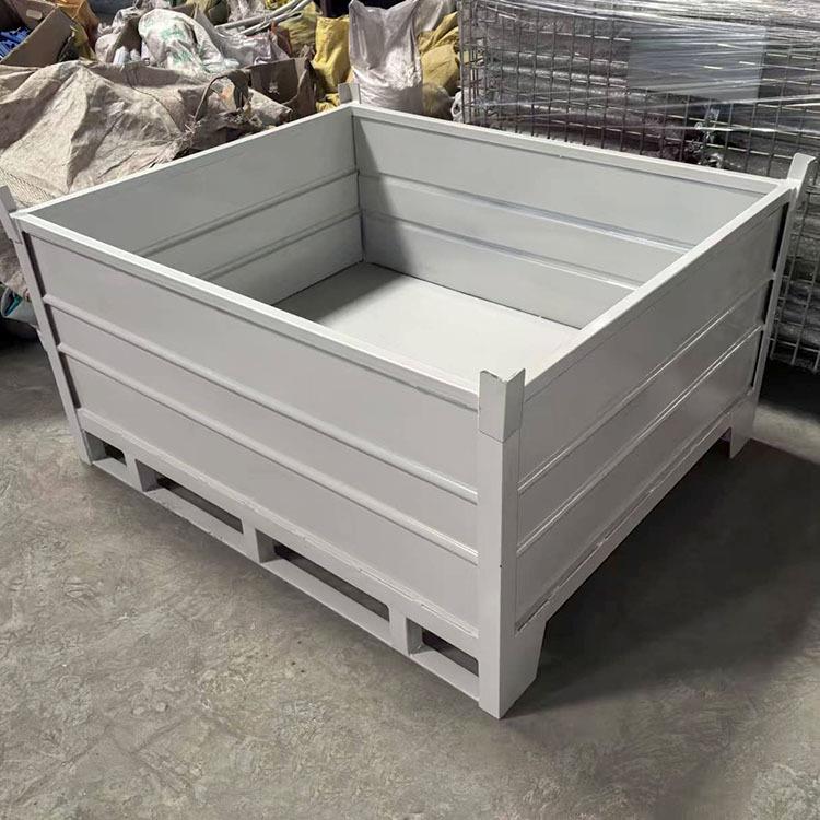 货架铁箱供应金属容器厂家销售固定式波纹板金属周转箱量大优惠