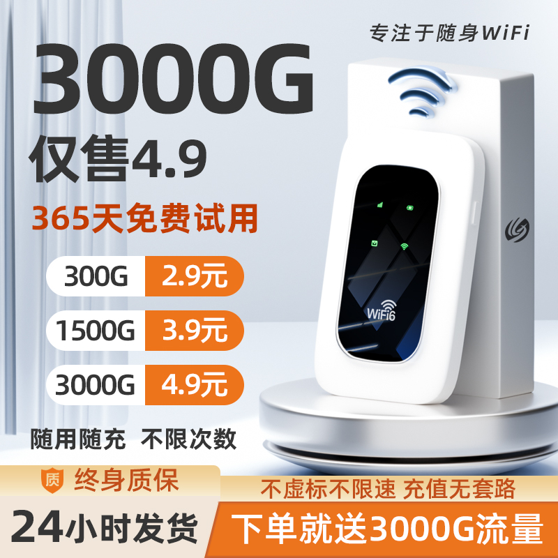2025随身新WiFi6赠3000G单月充值