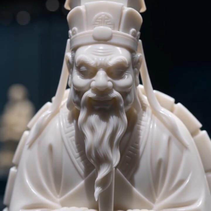 汉白玉材质摆件石雕龟丞相地官水官三元帝君像神像家用供奉
