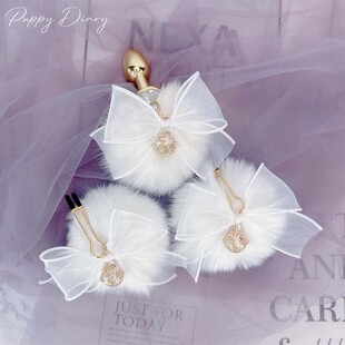 Desire 狐狸毛兔肛尾巴赛蝴蝶结铃铛cos尾巴圆球外出毛尾巴新手m