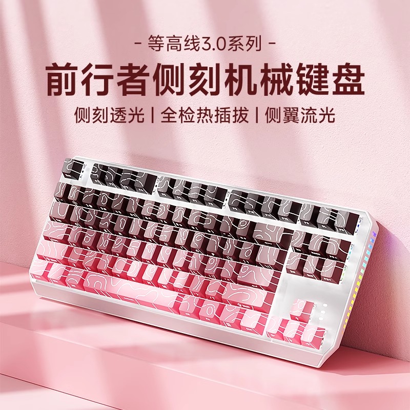 前行者机械键盘有线87键游戏电竞茶轴无线蓝牙电脑游戏办公高颜值