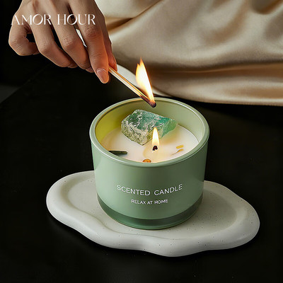 多巴胺晶石蜡烛大豆蜡无烟香氛高级感礼物圣诞节伴手礼果香薰蜡烛