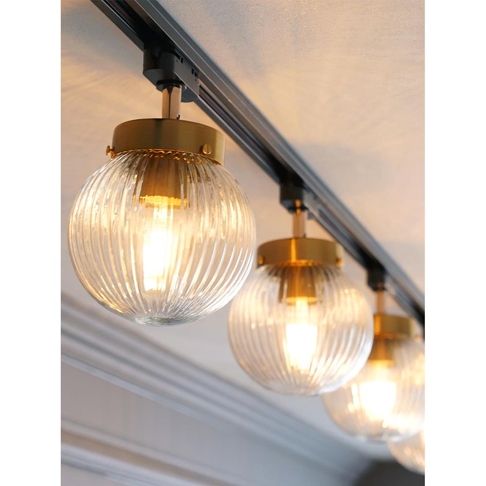 美式氛围Led轨道灯玻璃家庭客厅厨房2米表面安装滑动覆古个性化照