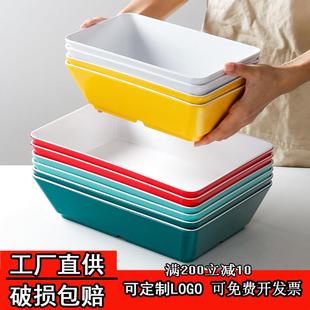 双色密胺加厚熟食盘仿瓷长方形卤味串串盘凉菜盘商用卤菜展示盘