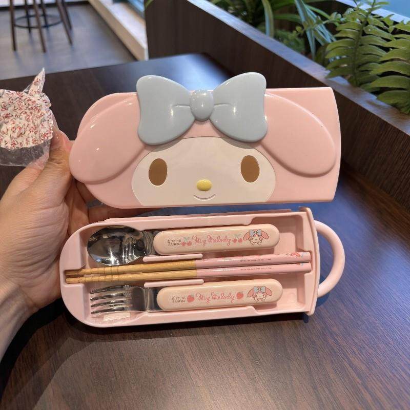 美乐蒂筷子勺子套装一人用餐具收纳盒学生不锈钢筷勺便携式三件套,餐饮具,便携/折叠餐具,淘宝优惠券,粉丝福利购,淘宝优惠卷