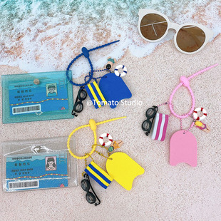 韩国ins夏日清凉男孩女孩泳板泳圈泳镜包包挂件DIY配件手机壳挂饰