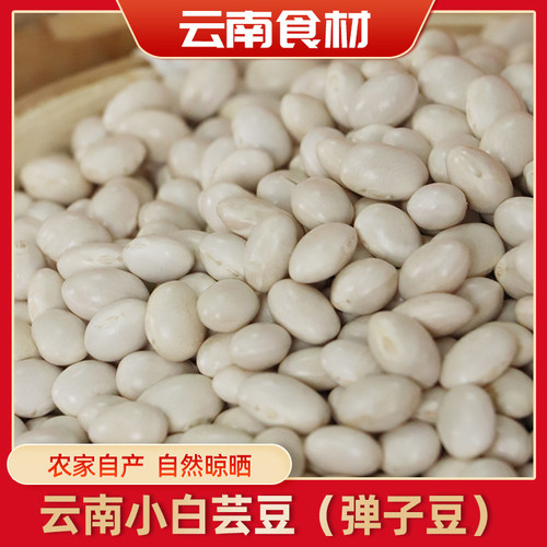 滇鲜生云南本地正宗小白芸豆弹子豆农家自种新鲜五谷杂粮小白芸豆