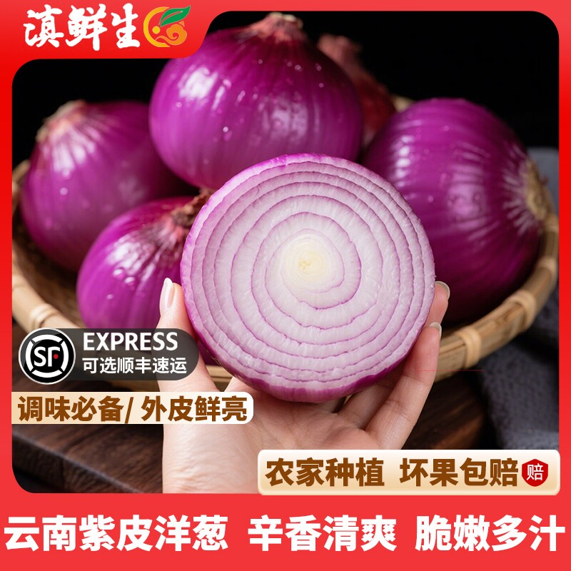 滇鲜生紫皮洋葱云南食材农家圆葱新鲜蔬菜厨房调味农家甄选洋葱