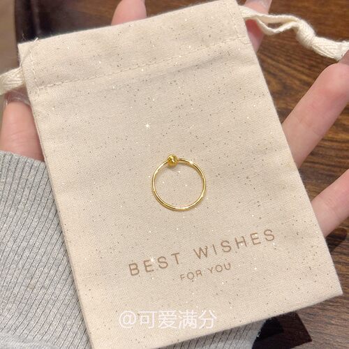 S925纯银金色拉丝猫眼戒指女