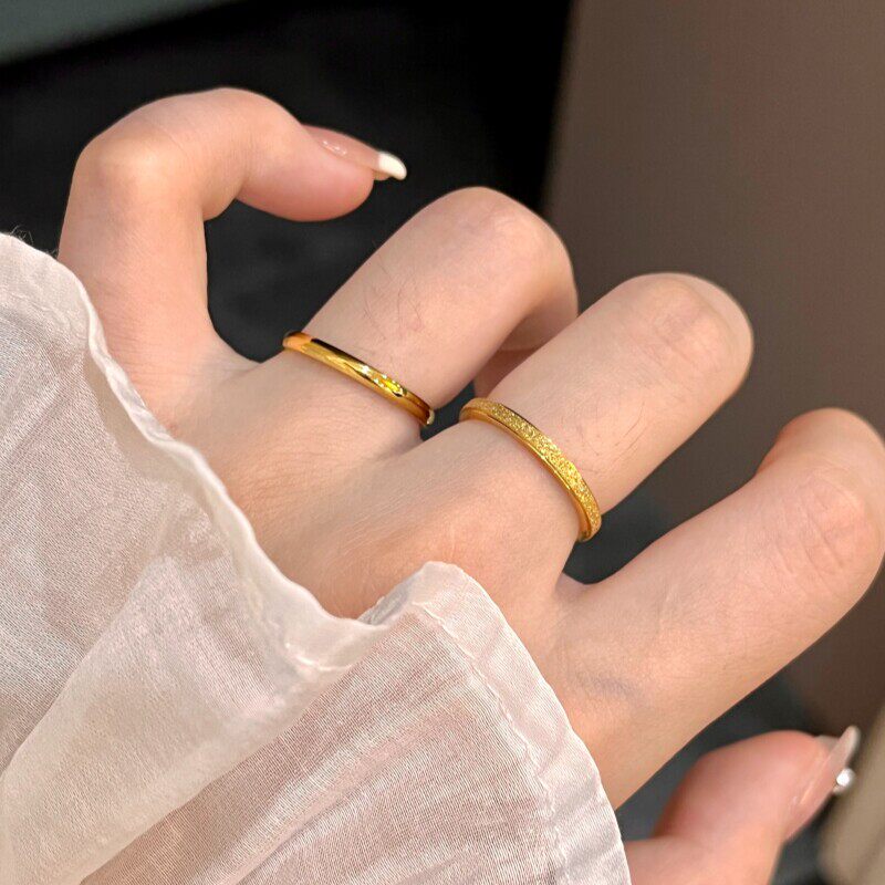 满天星素圈戒指女小众设计轻奢高级感食指戒细闪叠戴指环2025新款图片