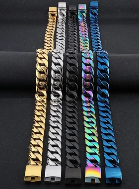 欧美钛钢24mm古巴链潮男项链 时尚霸气不锈钢朋克宽粗项链