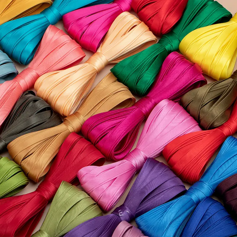 旗袍包边条1m色丁布料滚边条领口压边汉服服装仿真丝免烫女