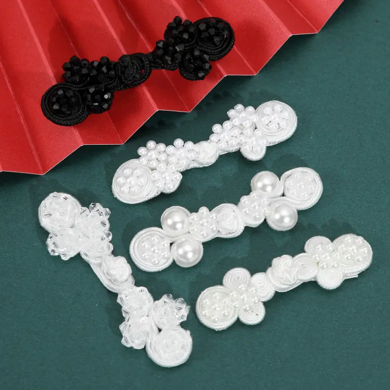 恒美合a类旗袍四轮盘扣珍珠水晶流苏扣毛绒大衣礼服装饰纽扣