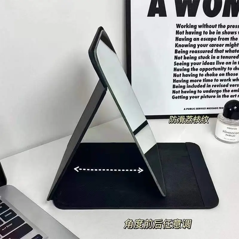 可立化妆镜ins风折叠学生宿舍用带全面屏桌面随身台式小镜子