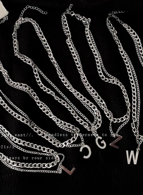 钛钢轻奢黑色爱心吊坠项链辣妹高级感小众设计毛衣链个性项饰