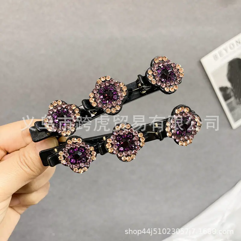 带钻四发夹女碎发夹编发发卡侧边夹子鸭嘴夹刘海夹头饰