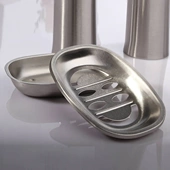 浴室免打孔304不锈钢盒时尚 家居卫生间置物架沥水肥皂盒