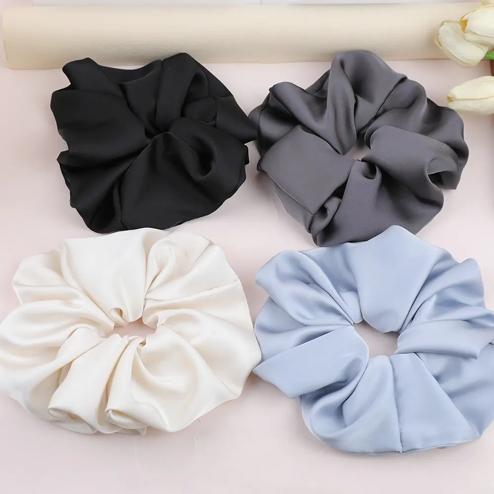 高级感缎面超大号大肠发圈质感布艺扎头绳女丸子头发绳春款