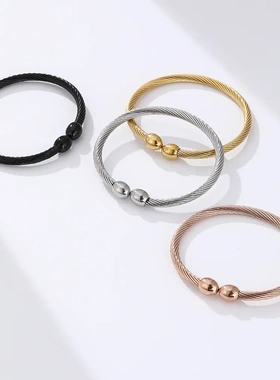 不锈钢磁石手镯开口手环双磁性健康控脂饰品配饰