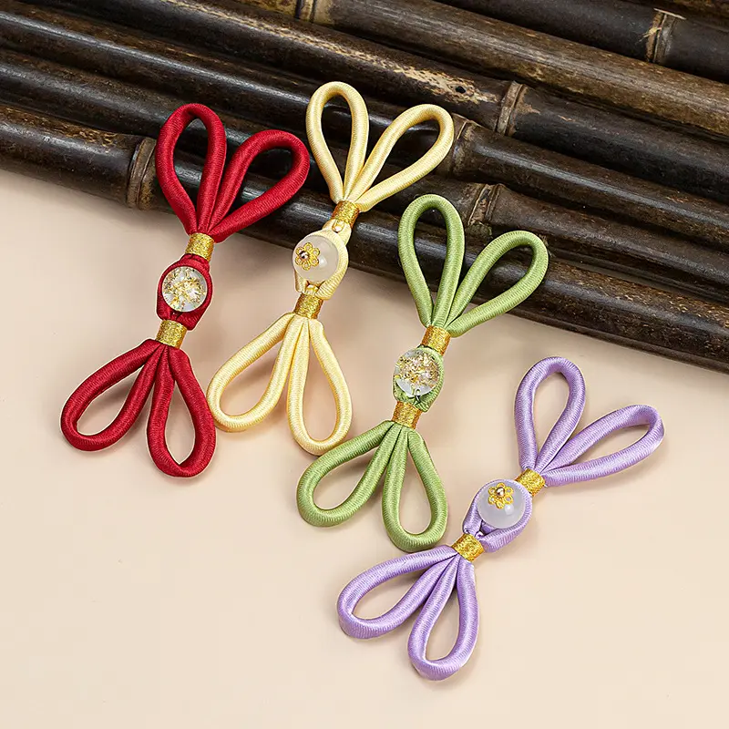 旗袍盘扣扣子金箔珠布扣中式唐装手工编织纽扣汉服装饰扣配件