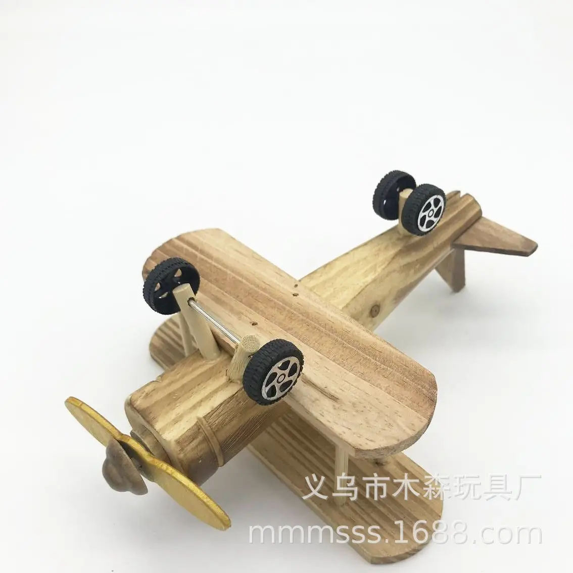 木质碳化原木飞机 战斗机模型 少儿玩具飞机摆件事模型工艺品