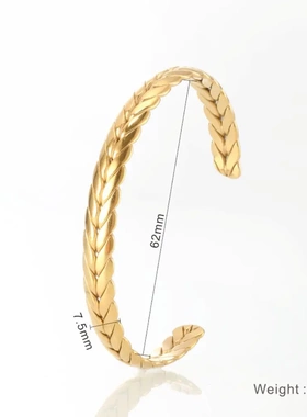 钛钢简约手环开口活动不锈钢线手工编织手镯百搭设计饰品配饰