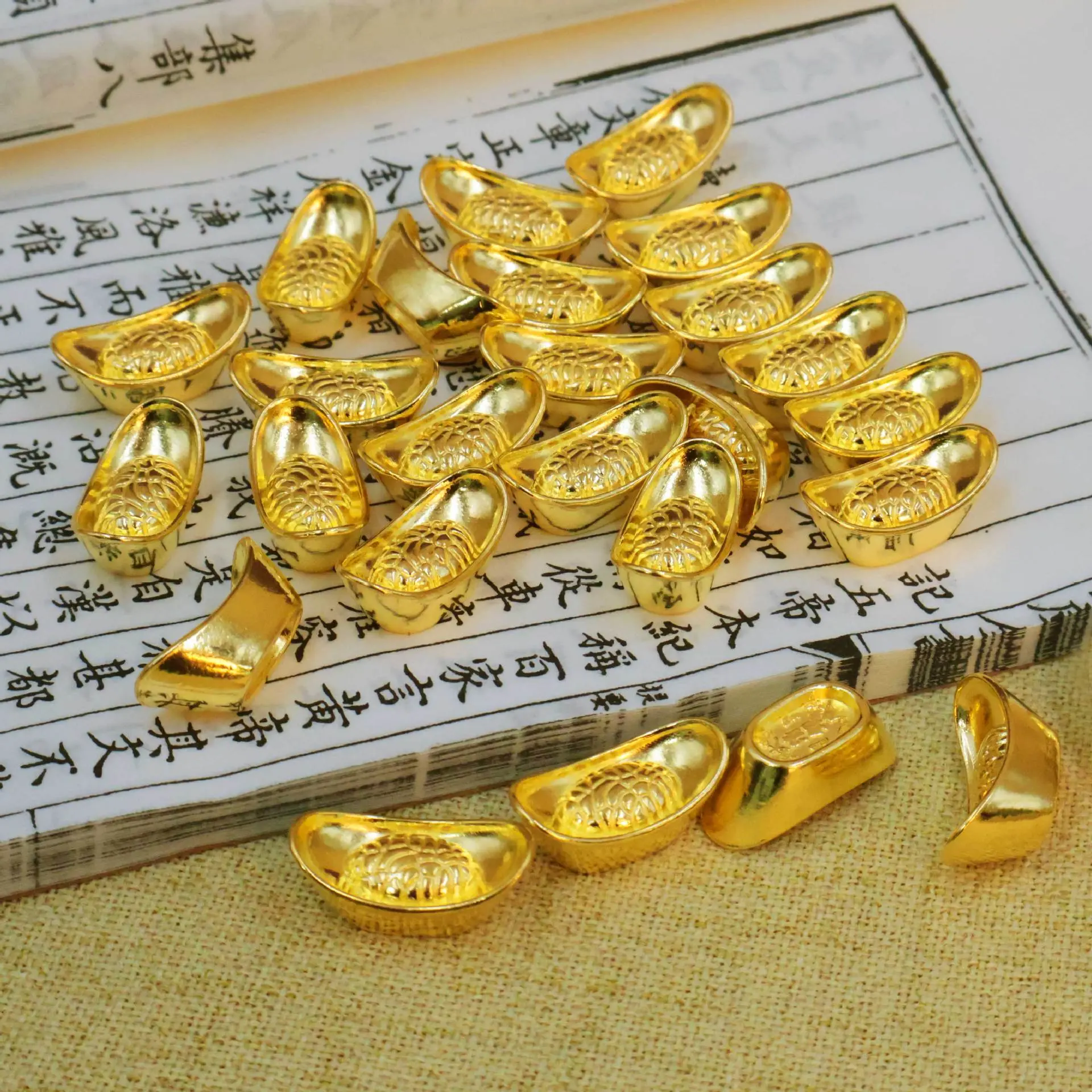 合金电镀金色元宝大清银库银元业居家乔迁装藏小礼品摆件