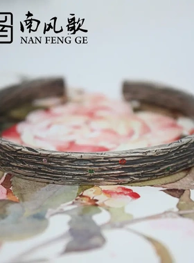 歌设计《枯木逢春手镯》白铜镀银情侣男女学生礼物