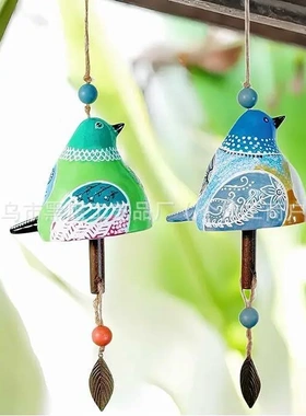 创意鸟风铃BIRD SONG BELL树脂工艺品挂件庭院花园背景装饰品