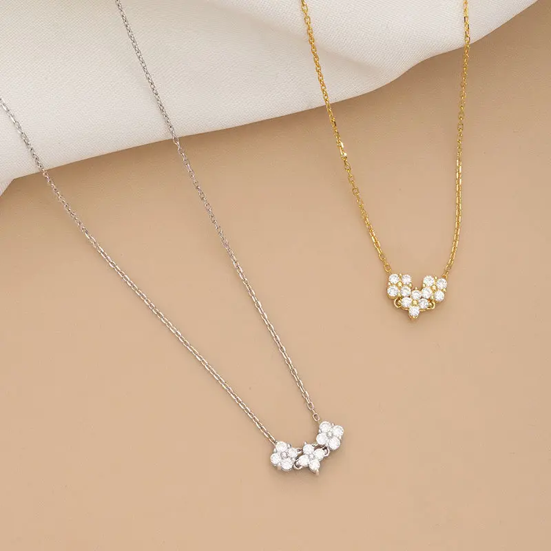 s925纯银爱心多种戴法项链女法式高级简约气质心形锁骨链潮