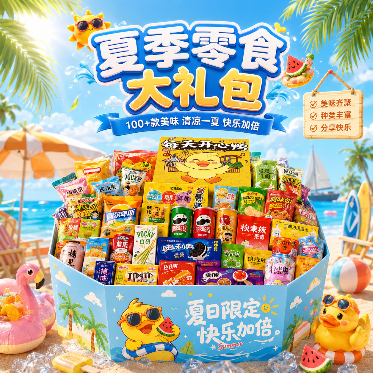 夏季零食大礼包整箱送儿童女友超大箱生日健康营养休闲小吃礼盒