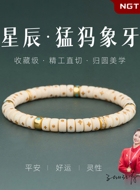【星辰】天然猛犸象牙手链牙芯果冻料归圆直切药片手串女文玩手链