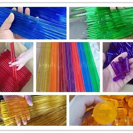 彩色亚克力棒 实心圆棒高透明有机玻璃棒 导光圆柱顔色切割尺寸