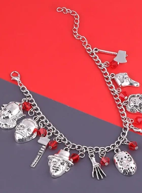 影视 黑色星期五面具手链 万圣节恐怖手链电锯配饰